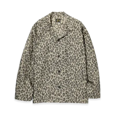NEEDLES L/S Cabana Shirt - PE/C/N Leopard JQ. "Beige"
