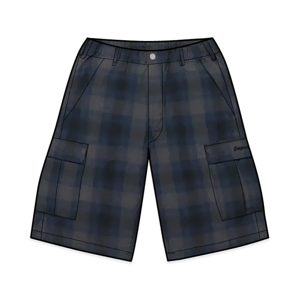 Supreme Shadow Plaid Cargo Short "Navy"