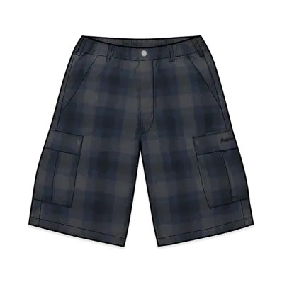 Supreme Shadow Plaid Cargo Short "Navy"