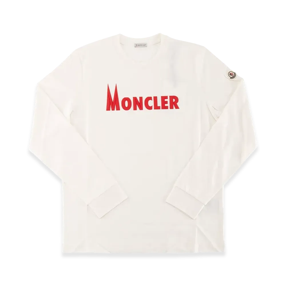 Moncler Men's Cotton Jersey Logo Print T-Shirt "White"