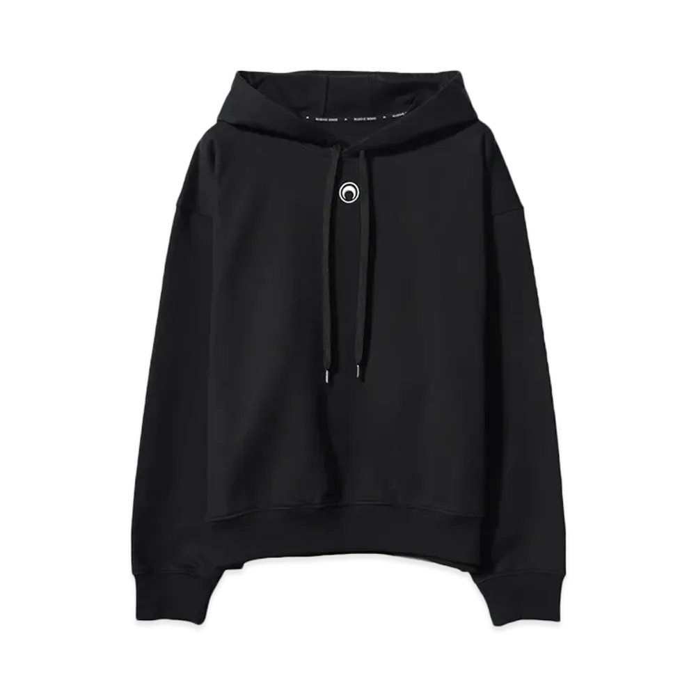 Marine serre MOON LOGO FLEECE HOODIE "BLACK"