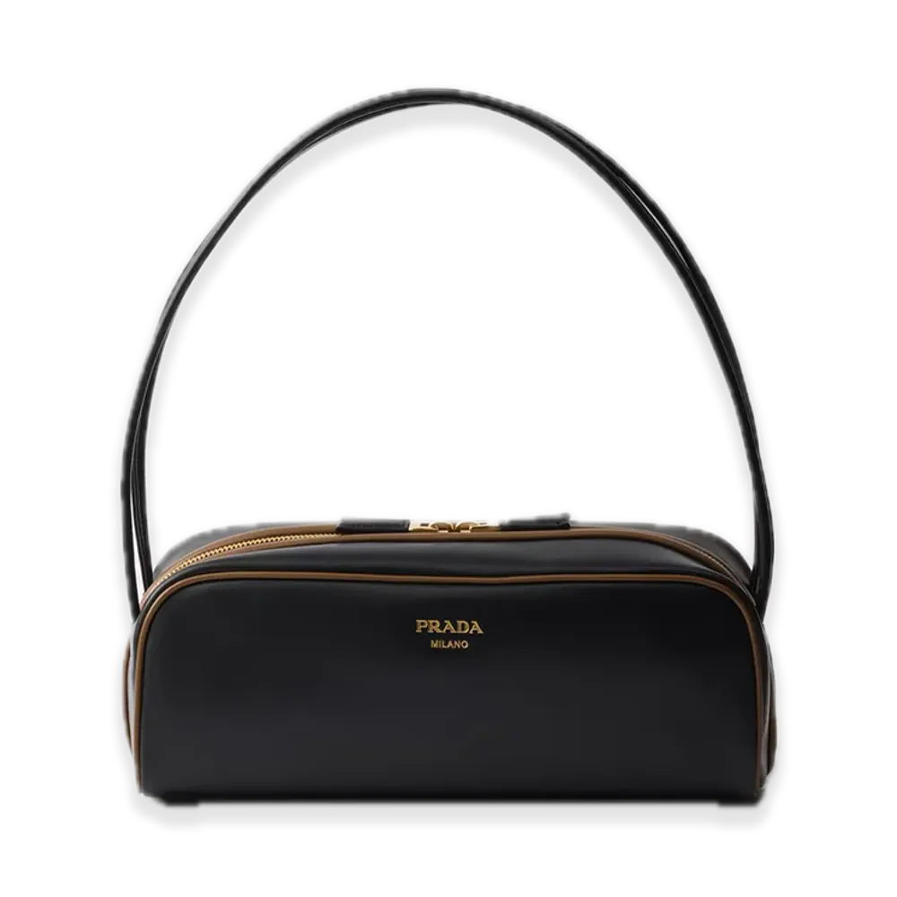 PRADA Swing Smooth Leather Shoulder Bag "Black"