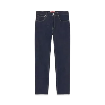 KENZO 'CREATIONS' Embroidery Slimfit Bara Jeans "Rinse Blue Denim"