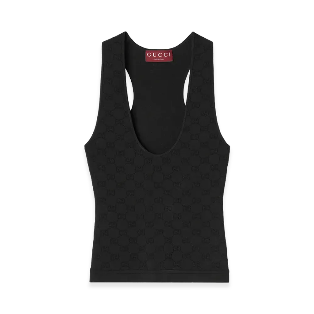 GUCCI Women's GG Jacquard Tank Top "Black"