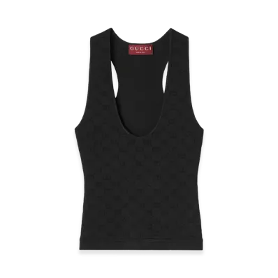 GUCCI Women's GG Jacquard Tank Top "Black"