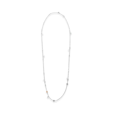 Hermes Confettis Long Necklace 120 "Silver/Pink Gold"