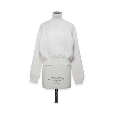sacai Cotton Cashmere Knit Pullover "Off White"