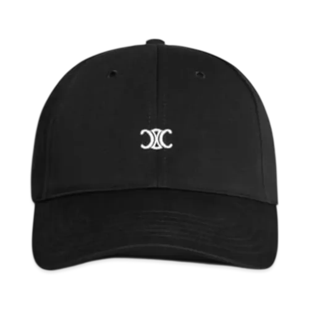 CELINE Triomphe Baseball Cap In Cotton "Black"