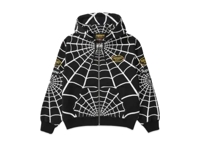 Supreme x Vanson Leathers Spider-Man Zip Up Hooded Sweatshirt "Black"