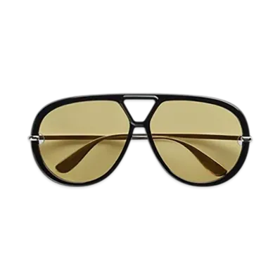 Bottega Veneta Classic Aviator Sunglasses "Black/Yellow"