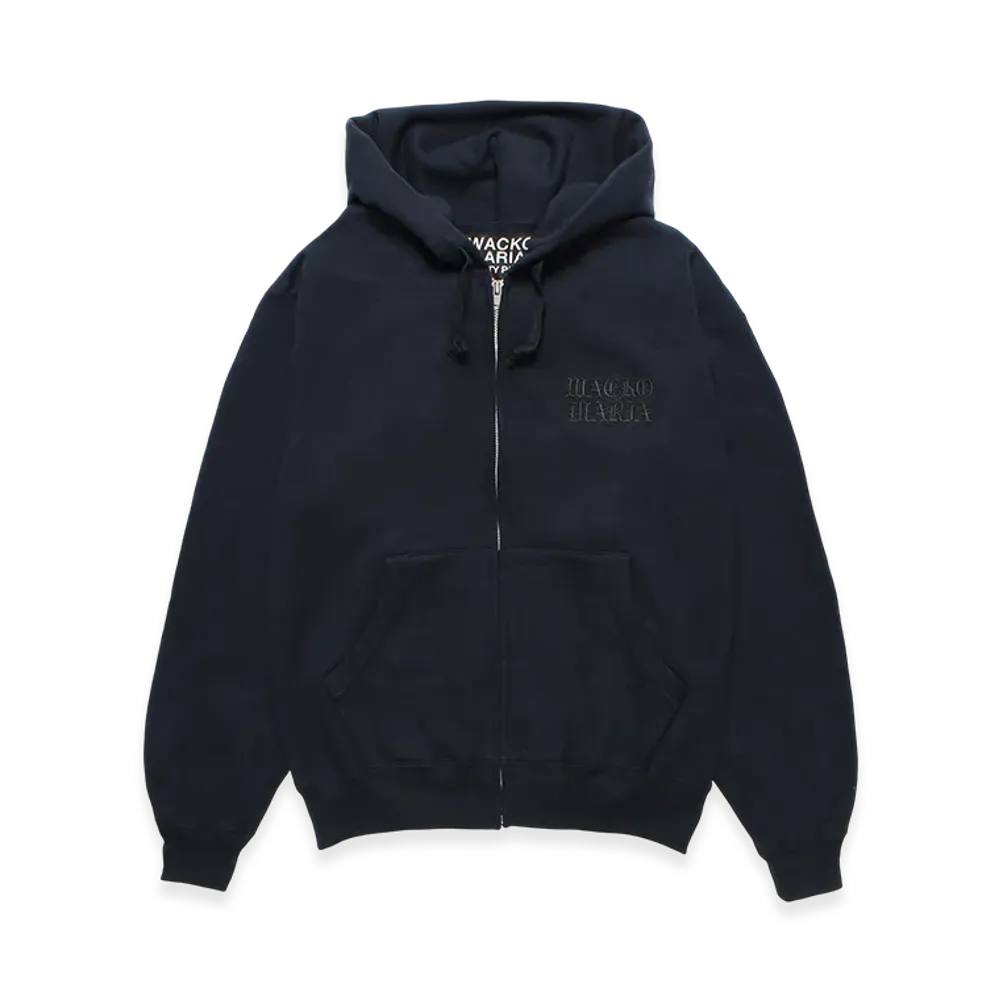 WACKO MARIA Heavy Weight Zip Up Hooded Sweat Shirt "Navy"