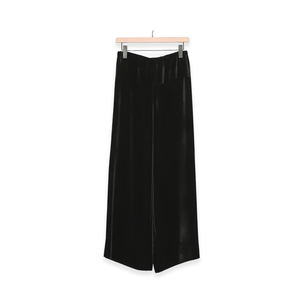 COMOLI Velour Wide Pants "Black"