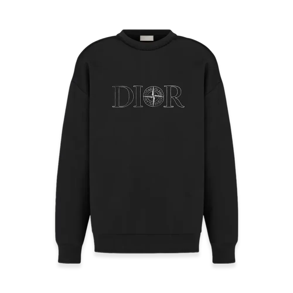Dior x Stone Island Cotton Fleece Sweatshirt "Black"