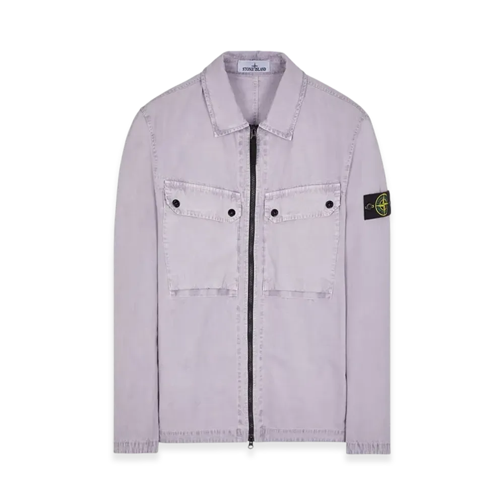 Stone Island 102WN Brushed Organic Cotton Overshirt- 23FW "Lavender"