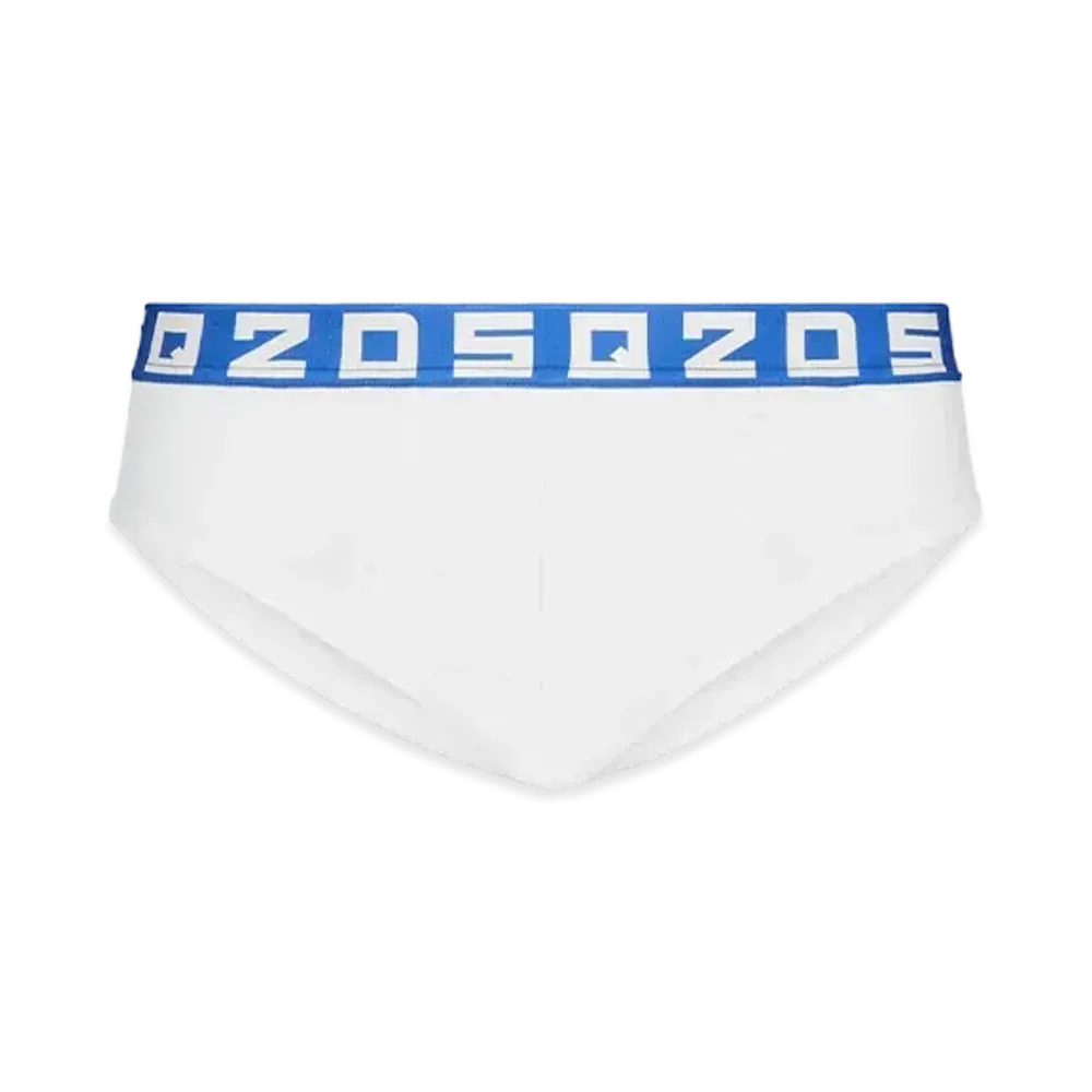 Dsquared2 Slanted Logo Brief "White/Blue"