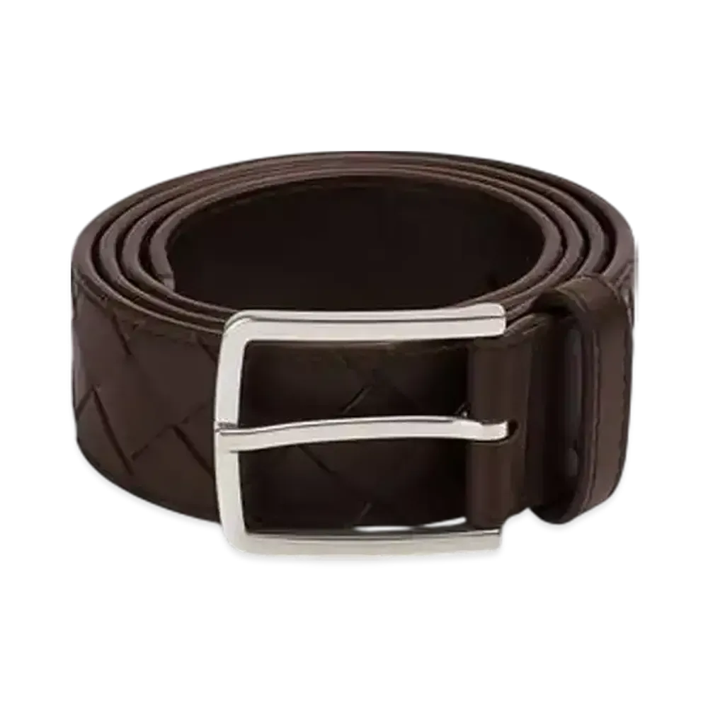 Bottega Veneta Intrecciato Belt "Fondente"