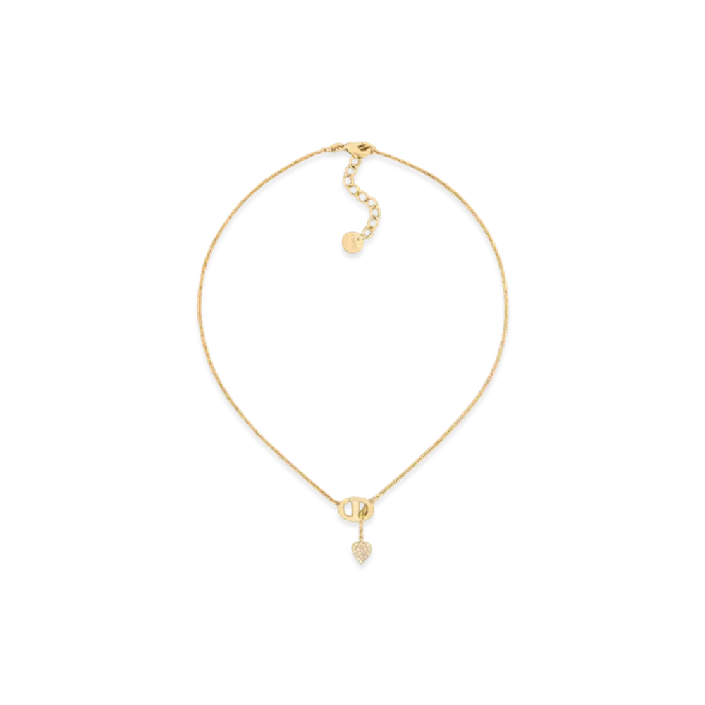 Dior CD Navy Necklace Metal and Crystals "Gold/Silver"