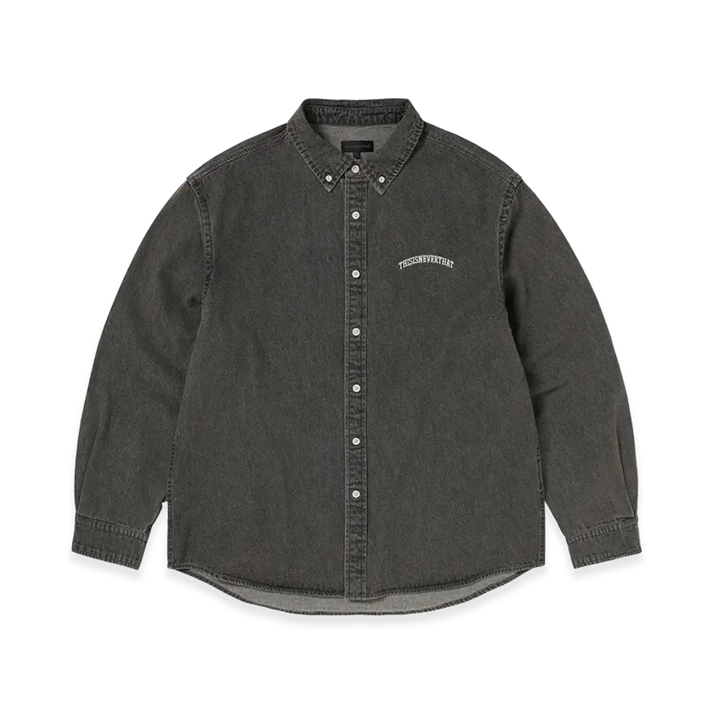 thisisneverthat Washed Denim Shirt "Dark Brown"