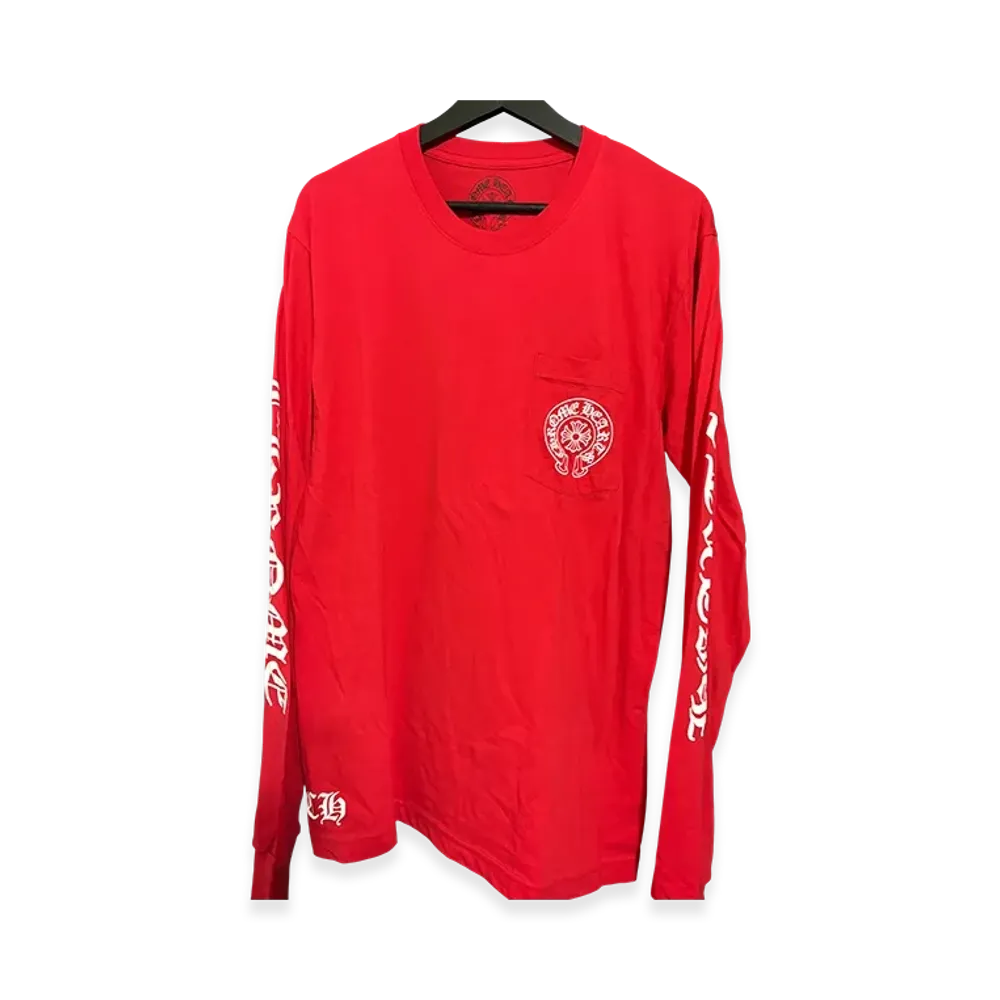 Chrome Hearts Scroll Sleeve Logo L/S T-Shirt "Red"