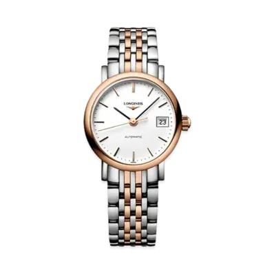 Longines Elegant Collection 25.50 mm "Matte White/Stainless Steel/Rose Gold" L4.309.5.12.7