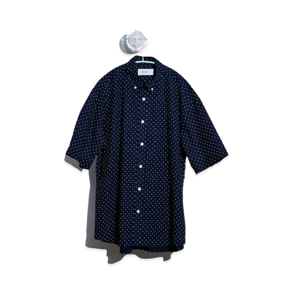 Everyone Dot Button Down Short Sleeve Shirt "Navy"