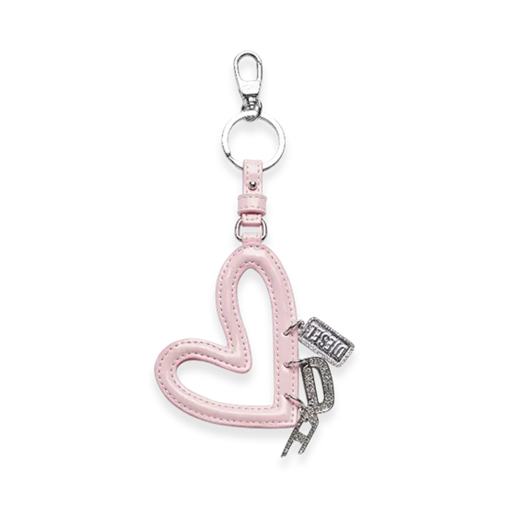 Diesel Multi Ii Heart Charm With Glossy Finish "Pink White"