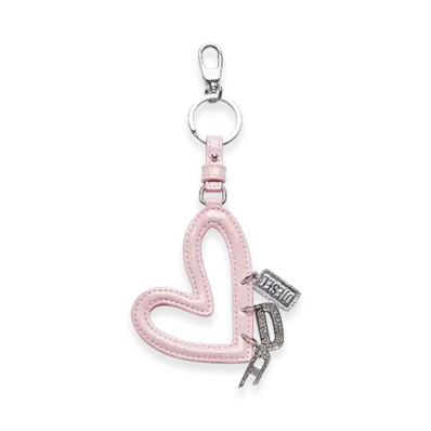 Diesel Multi Ii Heart Charm With Glossy Finish "Pink White"