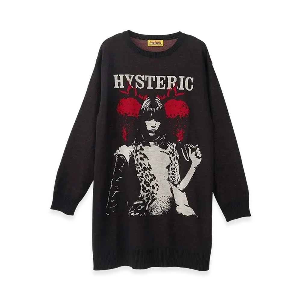 HYSTERIC GLAMOUR EP Berry Hys Jacquard Dress "Black"