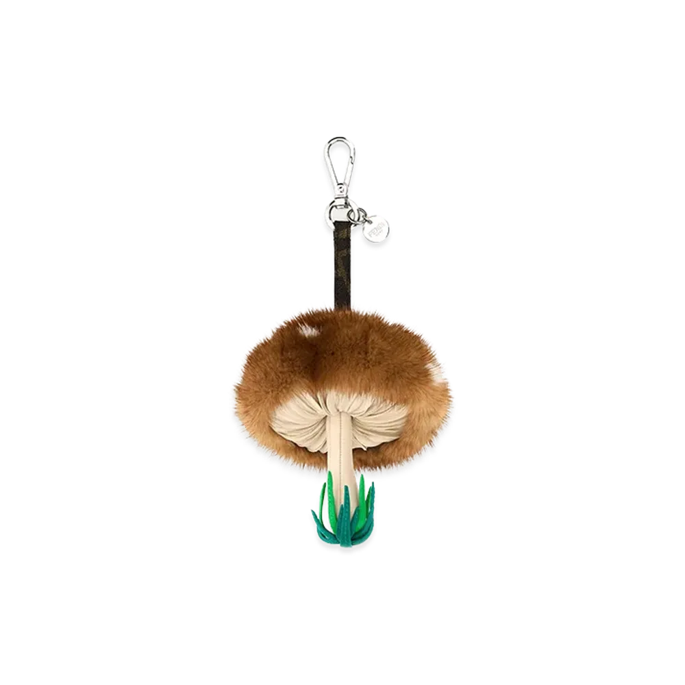 FENDI Leather And Fur Fungo Charm "Multicolor"