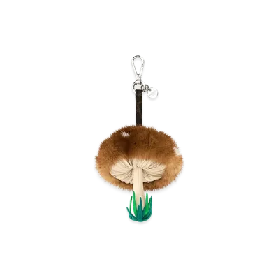 FENDI Leather And Fur Fungo Charm "Multicolor"
