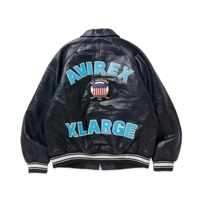 XLARGE x AVIREX Icon Leather Jacket "Black"