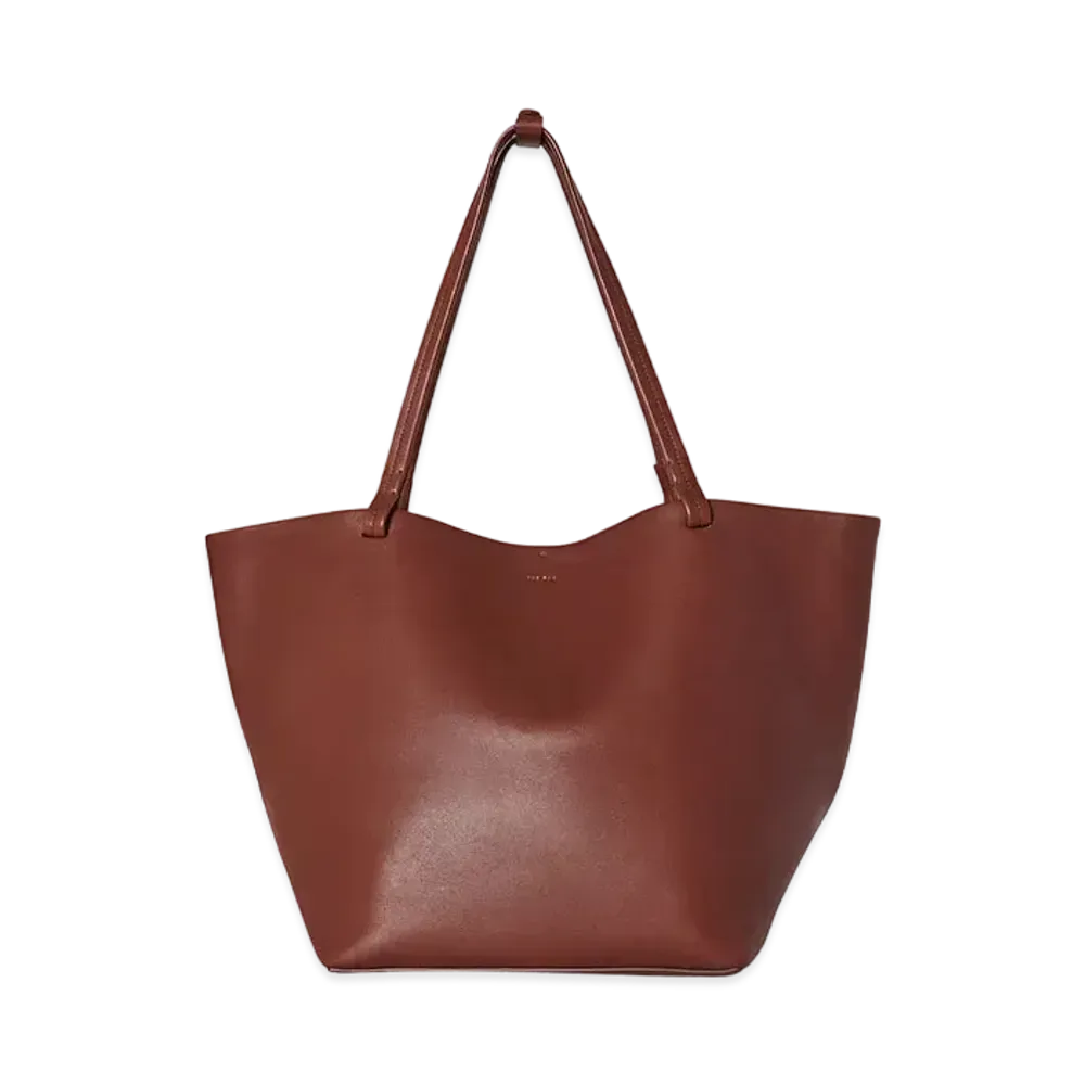 The Row Park Tote Three Bag in Leather "Cognac"