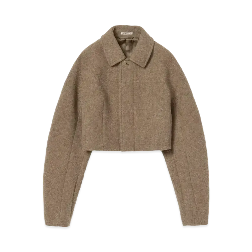 AURALEE Sponge Wool Melton Short Blouson "Top Brown"