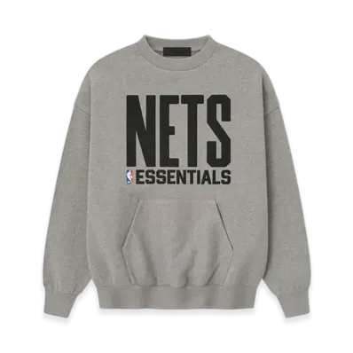 FEAR OF GOD ESSENTIALS Nets Sport Crewneck "Warm Heather"