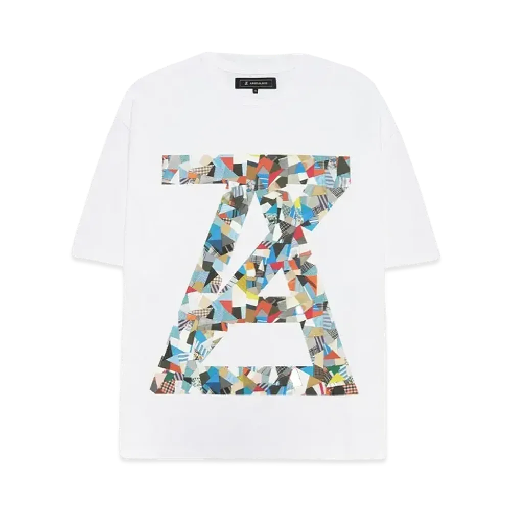 ANREALAGE AZ PATCHWORK PRINT TEE "WHITE"