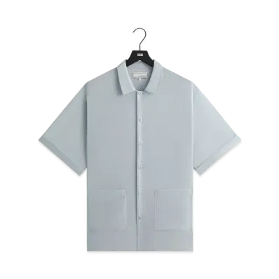 Kith &Kin Silk Habotai Short Sleeve Reade Shirt "Light Indigo"