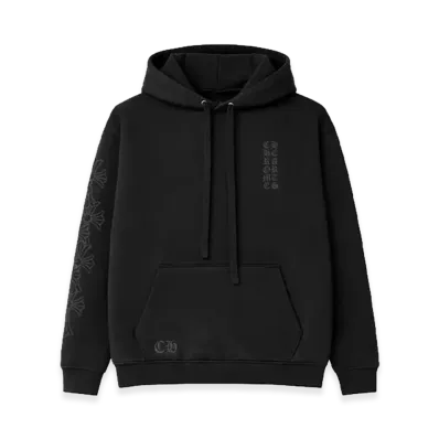 Chrome Hearts Miami Exclusive Cemetery Cross Vertical Logo Hoodie "Black"