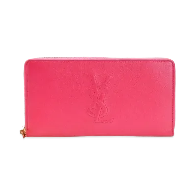 SAINT LAURENT Chevrette Zip Wallet "Pink"
