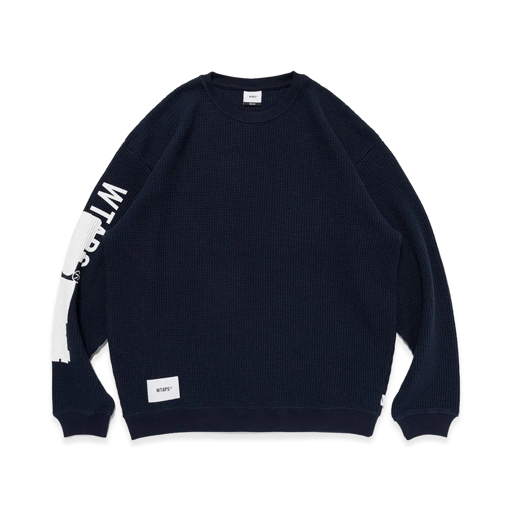 WTAPS Waffle Ribbed / LS / Cotton "Navy"