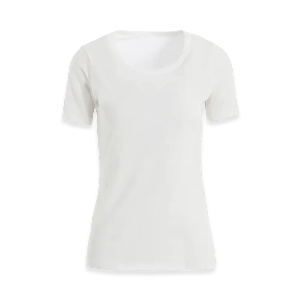 Yohji Yamamoto High Gauge Cotton Jersey Round Neck Short Slv T "Off White"