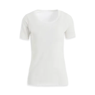 Yohji Yamamoto High Gauge Cotton Jersey Round Neck Short Slv T "Off White"