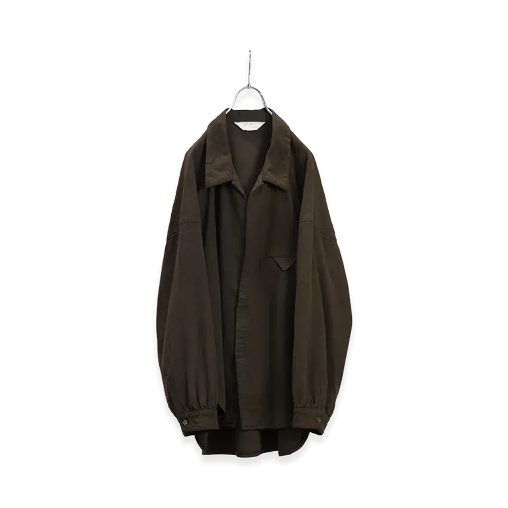 ANCELLM Silk Nep Long Shirt "Brown"