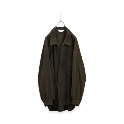 ANCELLM Silk Nep Long Shirt "Brown"