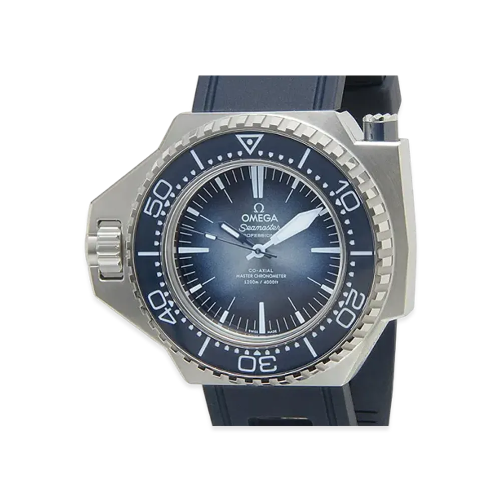 OMEGA Seamaster PloProf 1200M Co-Axial Master Rubber Strap "Stainless Steel/Summer Blue"