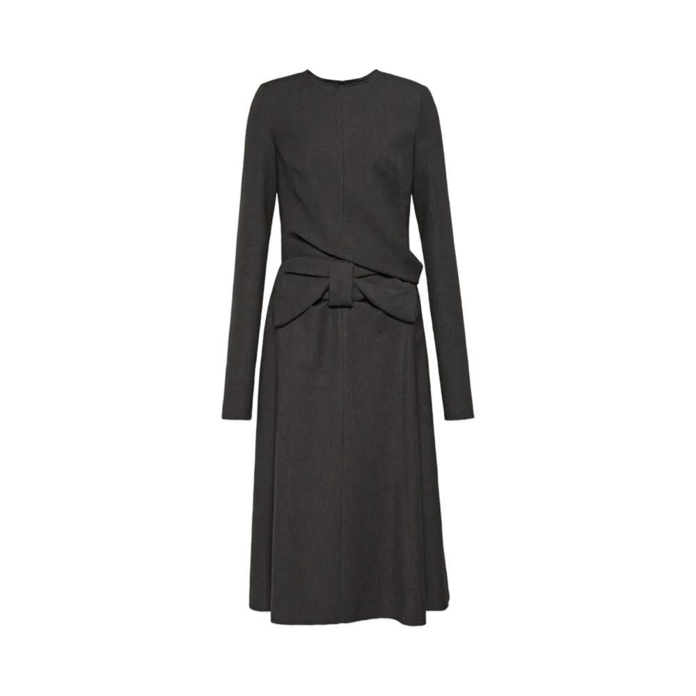 Maison Margiela Women's Bow Midi Dress "Dark Gray"