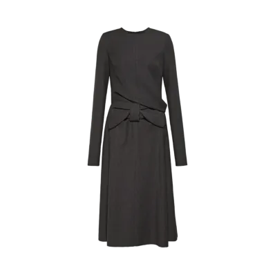 Maison Margiela Women's Bow Midi Dress "Dark Gray"