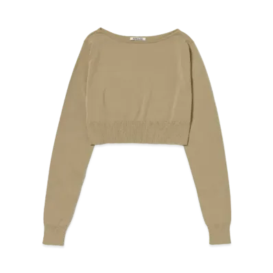 AURALEE Super High Gauge Cotton Knit Short P/O "Beige"