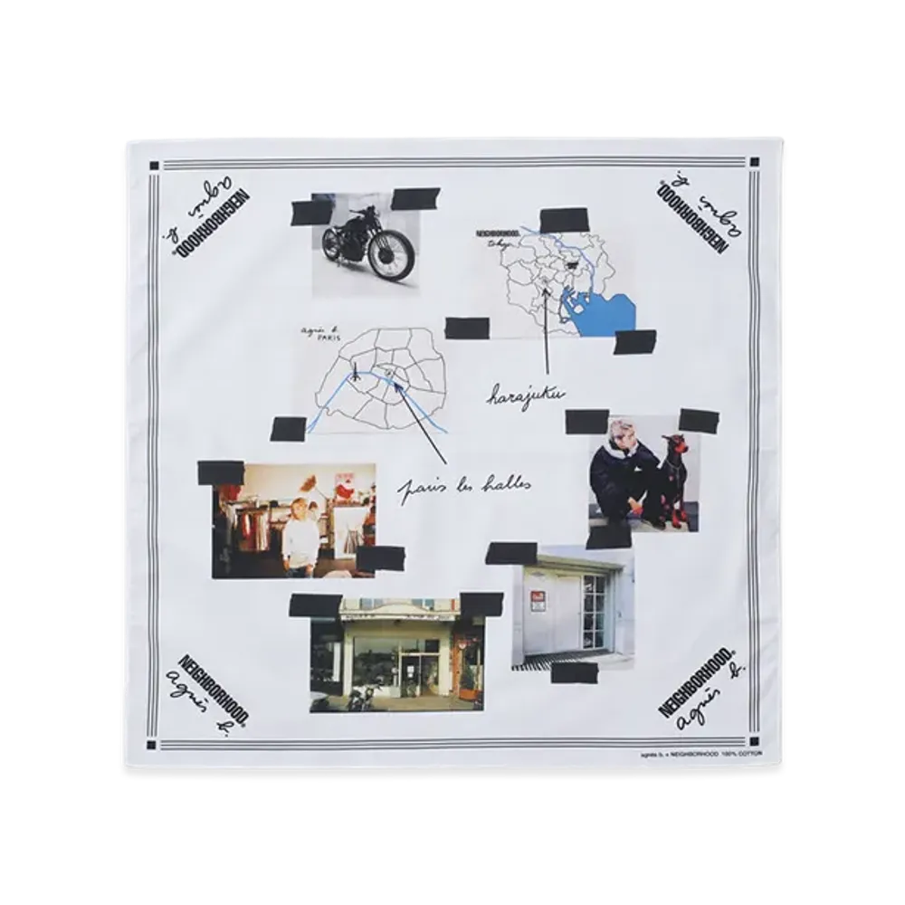 NEIGHBORHOOD x agnes b. Bandana "White"