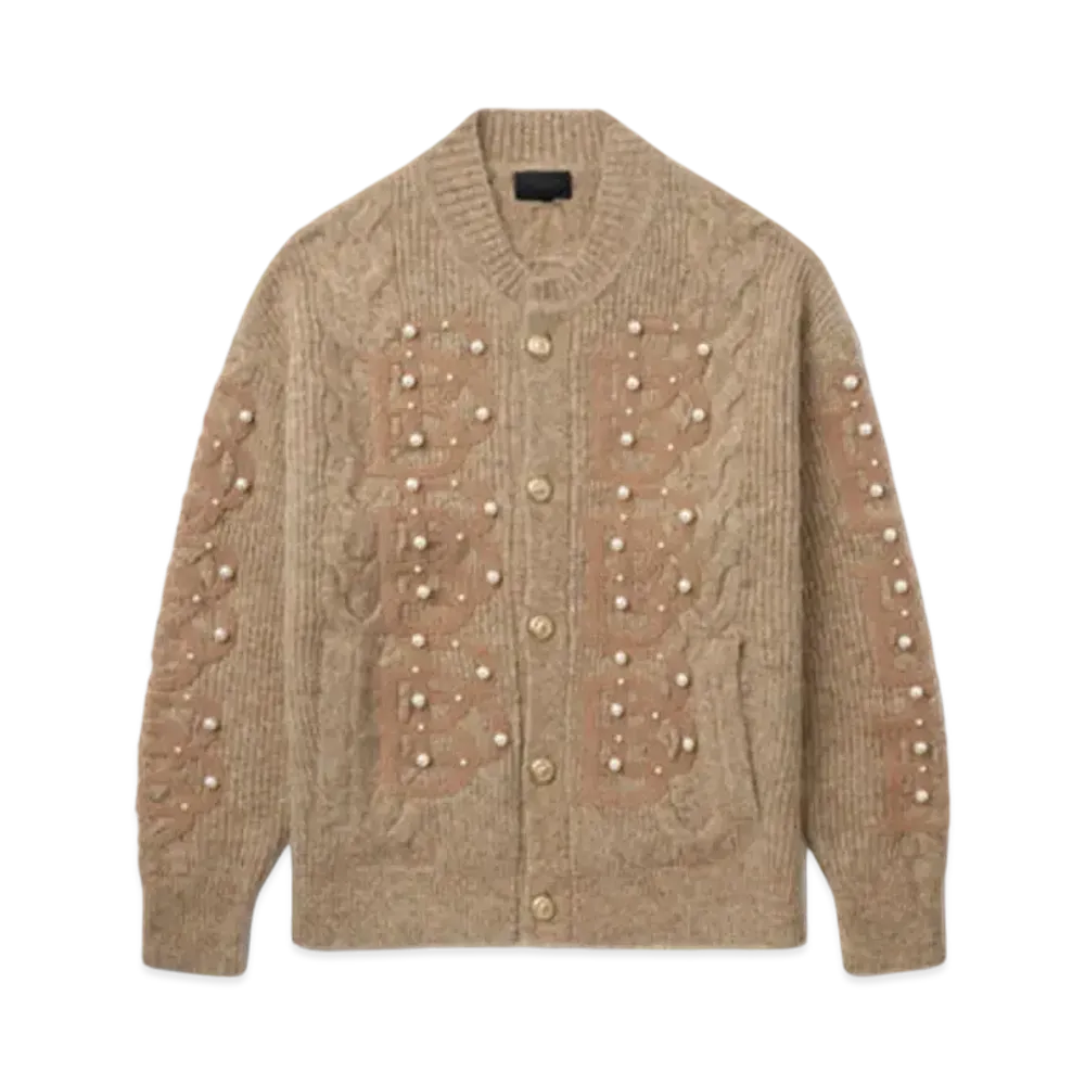 A BATHING APE Bape Black Monogram Cardigan "Beige"