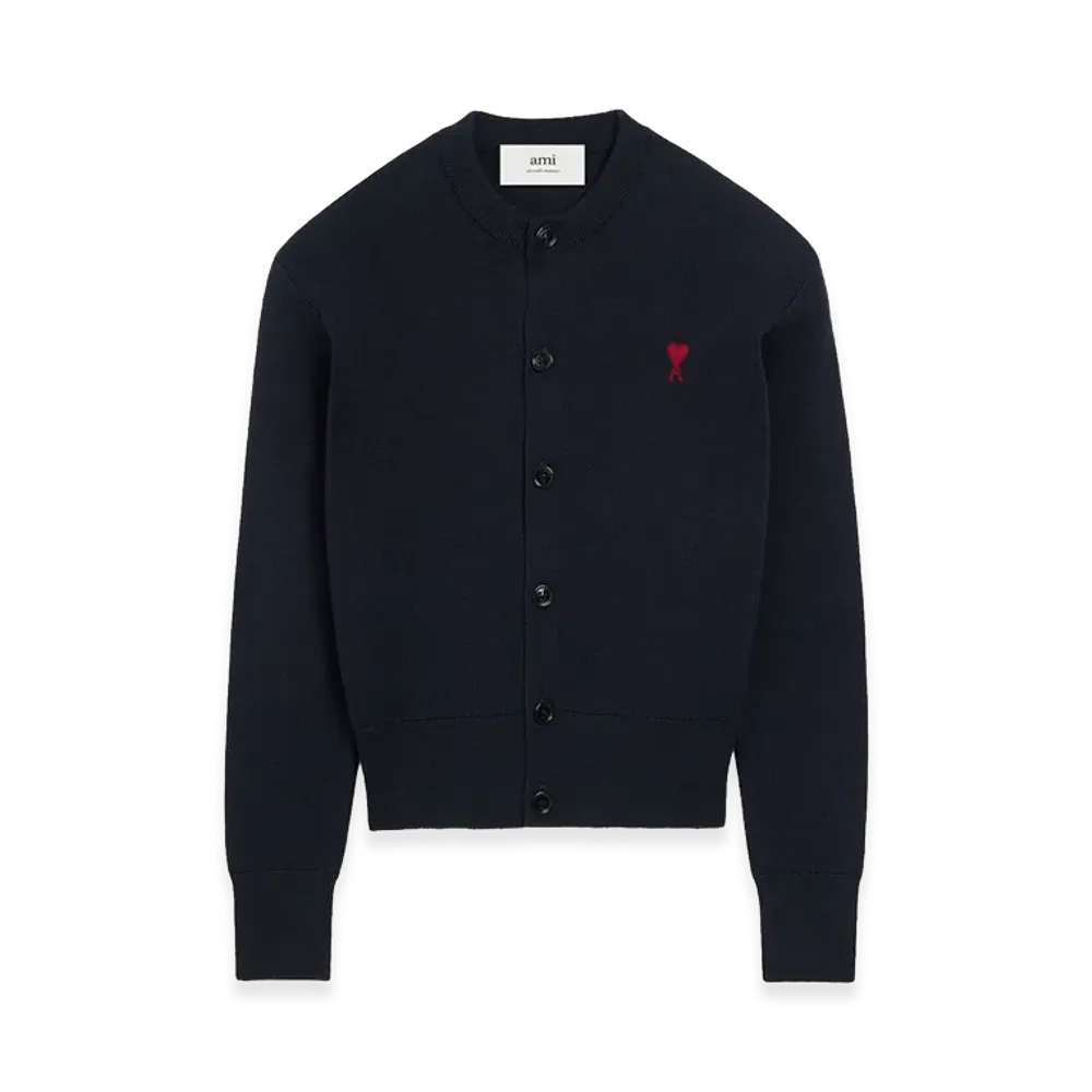 AMI PARIS Women's Ami De Coeur Wool Cardigan "Blue"